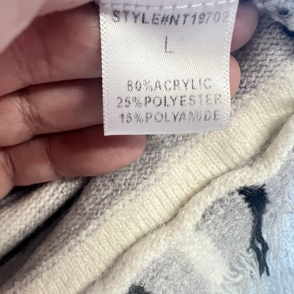 Lumiere Women's Multicolor Striped Sweater Sz L Crew Neck Fringe Waist - Picture 4 of 10